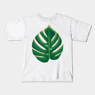 Monstera Deliciosa Leaf Painting Kids T-Shirt